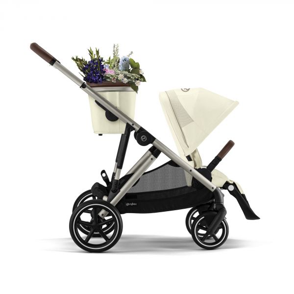 Poussette jumeaux Gazelle S Seashell Beige + 2 Sièges auto Cloud T i-Size