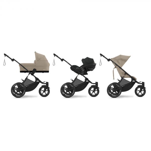 Poussette duo Avi Spin Almond Beige + Nacelle Cot S