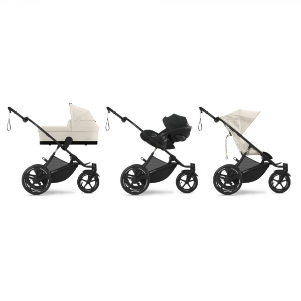 Poussette duo Avi Spin Seashell Beige + Nacelle Cot S
