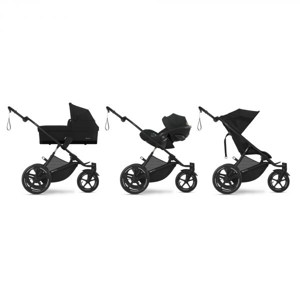 Poussette duo Avi Spin Moon Black + Nacelle Cot S