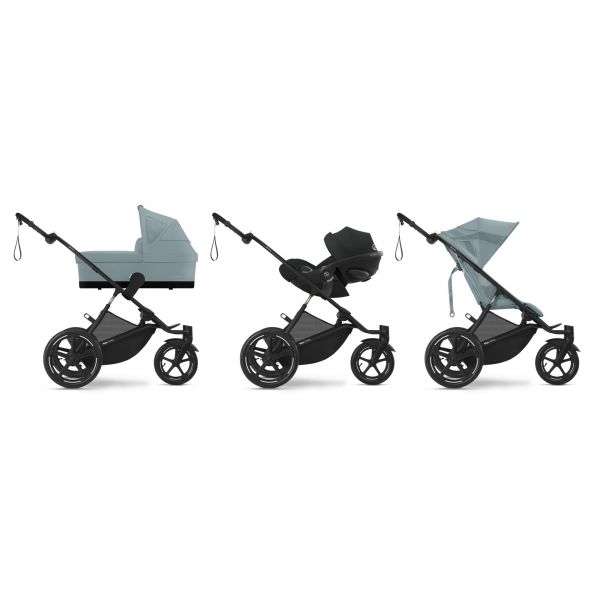Poussette duo Avi Spin Stormy Blue + Nacelle Cot S
