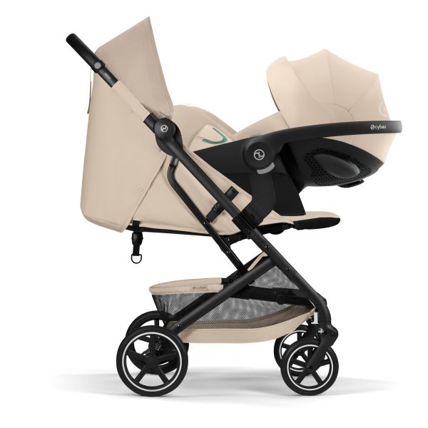 Poussette duo Beezy 4 compacte Almond Beige avec siège auto Cloud T i-Size