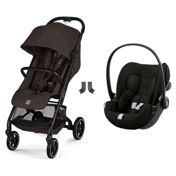 Poussette duo Beezy 4 compacte Chocolate Brown avec siège auto Cloud G i-Size