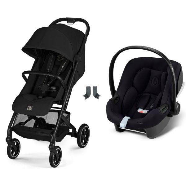 Poussette duo Beezy 4 compacte Magic Black avec siège auto Aton B2 i-Size