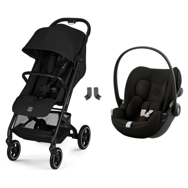 Poussette duo Beezy 4 compacte Magic Black avec siège auto Cloud G i-Size
