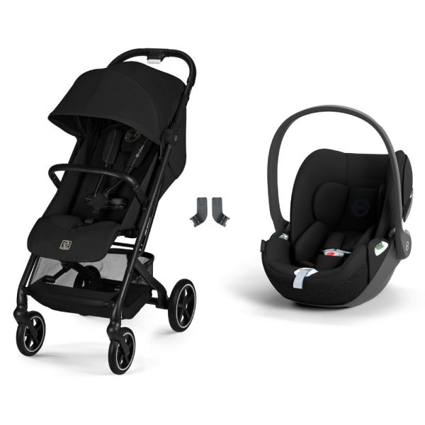 Poussette duo Beezy 4 compacte Magic Black avec siège auto Cloud T i-Size
