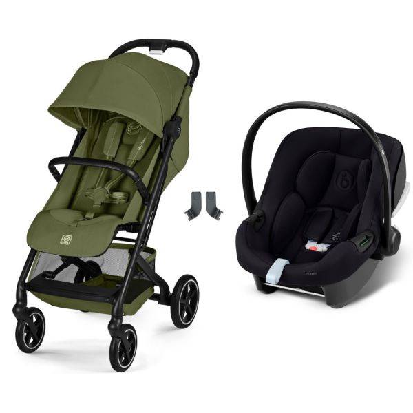 Poussette duo Beezy 4 compacte Moss Green avec siège auto Aton B2 i-Size