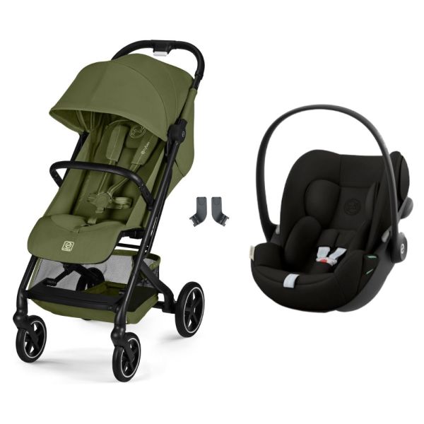 Poussette duo Beezy 4 compacte Moss Green avec siège auto Cloud G i-Size