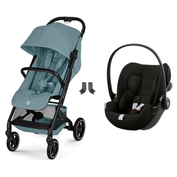 Poussette duo Beezy 4 compacte Stormy Blue avec siège auto Cloud G i-Size