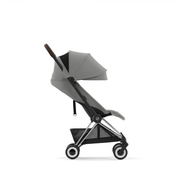 Poussette duo Coya Mirage Grey châssis Chrome Brown + Cloud G i-Size