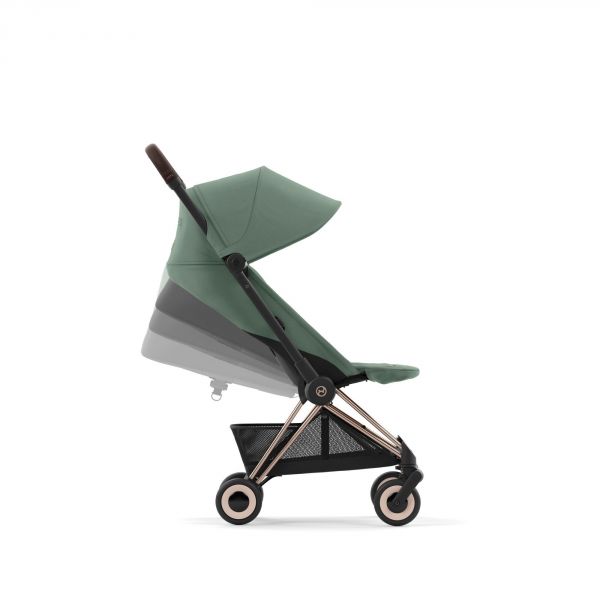 Poussette duo Coya Leaf Green châssis Rosegold + Cloud G i-Size