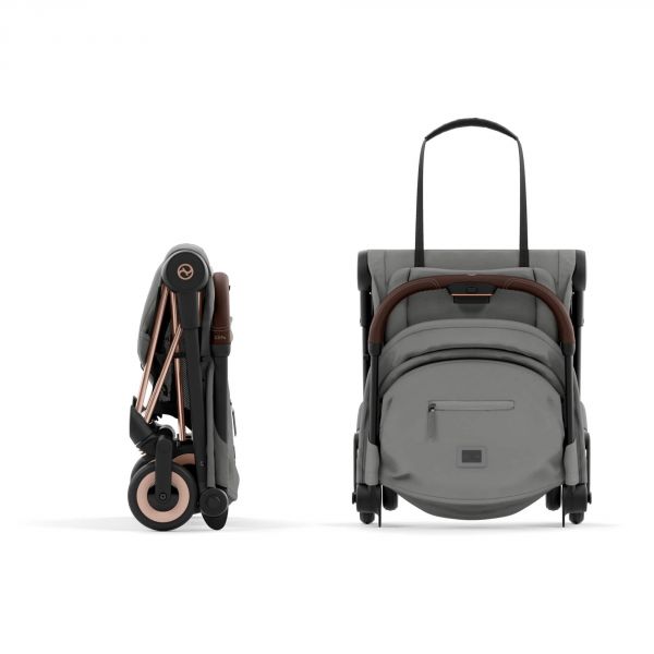 Poussette duo Coya Mirage Grey châssis Rosegold + Cloud G i-Size