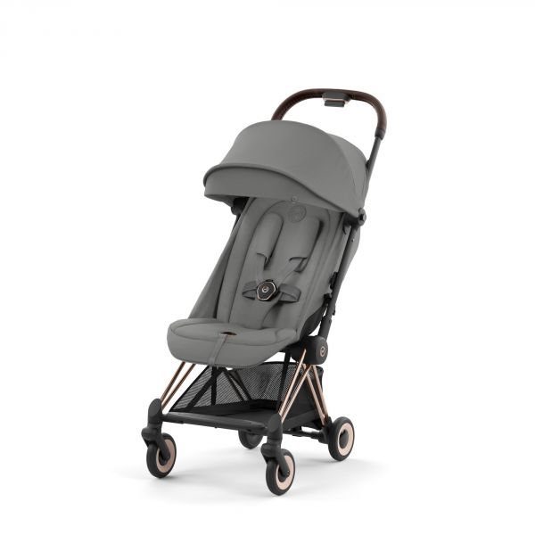 Poussette duo Coya Mirage Grey châssis Rosegold + Cloud G i-Size