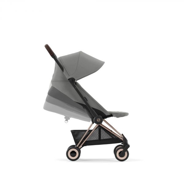 Poussette duo Coya Mirage Grey châssis Rosegold + Cloud G i-Size