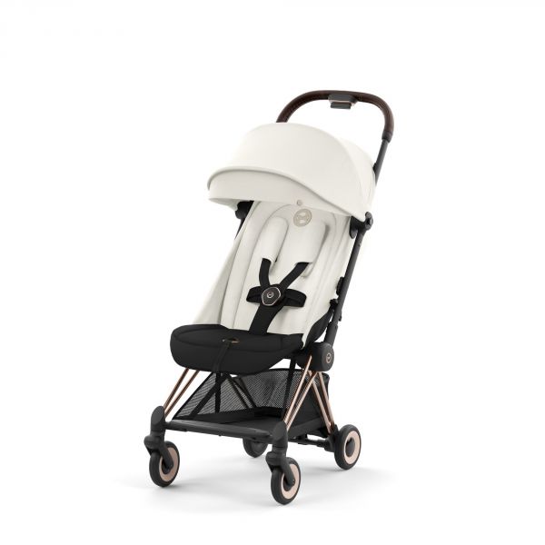 Poussette duo Coya Off White châssis Rosegold + Cloud G i-Size