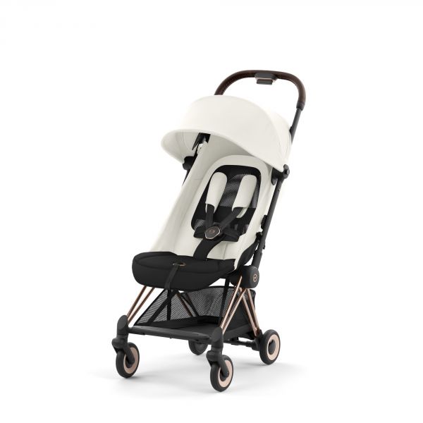 Poussette duo Coya Off White châssis Rosegold + Cloud G i-Size