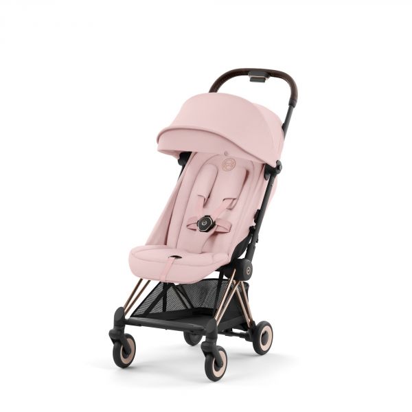 Poussette duo Coya Peach Pink châssis Rosegold + Cloud G i-Size