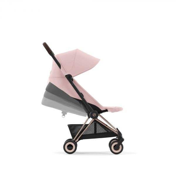 Poussette duo Coya Peach Pink châssis Rosegold + Cloud G i-Size