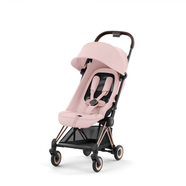 Poussette duo Coya Peach Pink châssis Rosegold + Cloud G i-Size