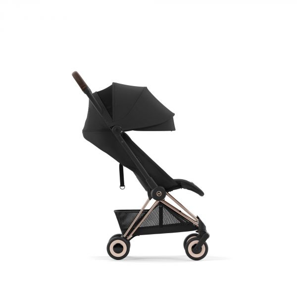 Poussette duo Coya Sepia Black châssis Rosegold + Cloud G i-Size