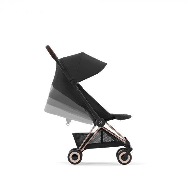 Poussette duo Coya Sepia Black châssis Rosegold + Cloud G i-Size