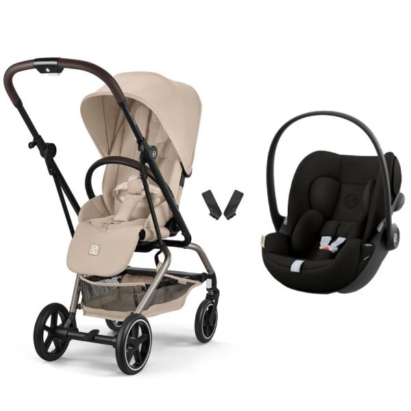 Poussette duo Eezy S Twist+ 2 pivotante Almond Beige avec siège auto Cloud G i-Size