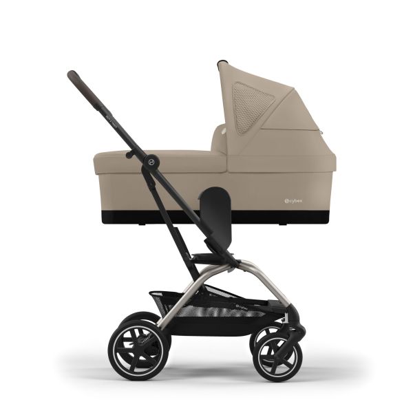 Poussette duo Eezy S Twist+ 2 pivotante Almond Beige avec nacelle Cot S