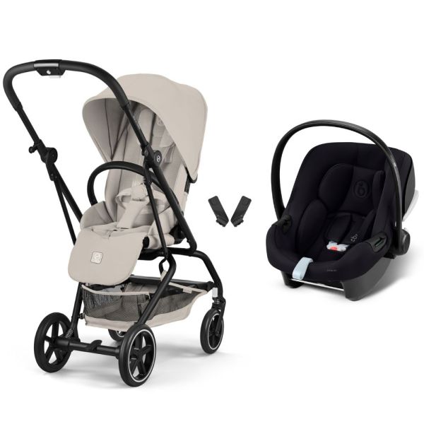 Poussette duo Eezy S Twist+ 2 pivotante Dune Grey avec siège auto Aton B2 i-Size