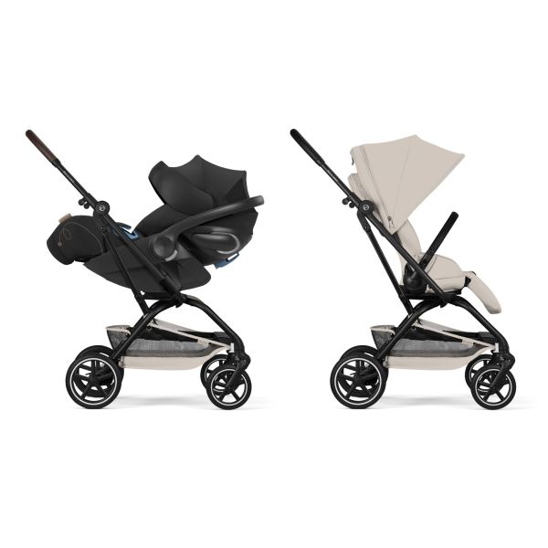 Poussette duo Eezy S Twist+ 2 pivotante Dune Grey avec siège auto Aton B2 i-Size