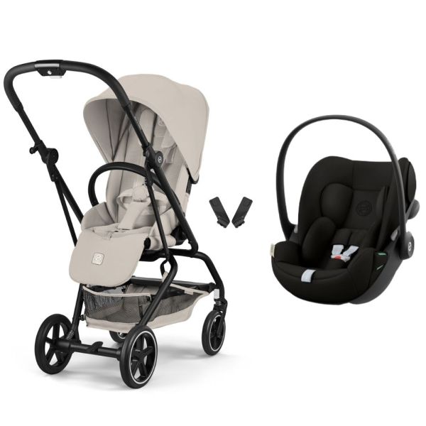 Poussette duo Eezy S Twist+ 2 pivotante Dune Grey avec siège auto Cloud G i-Size
