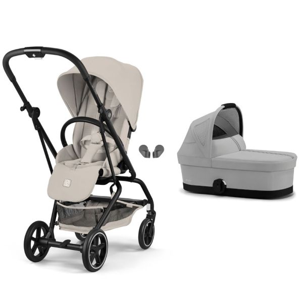 Poussette duo Eezy S Twist+ 2 pivotante Dune Grey avec nacelle Cot S