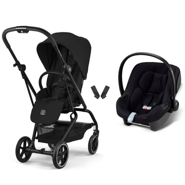 Poussette duo Eezy S Twist+ 2 pivotante Magic Black avec siège auto Aton B2 i-Size