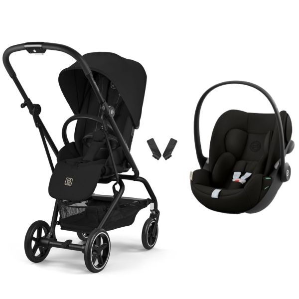 Poussette duo Eezy S Twist+ 2 pivotante Magic Black avec siège auto Cloud G i-Size
