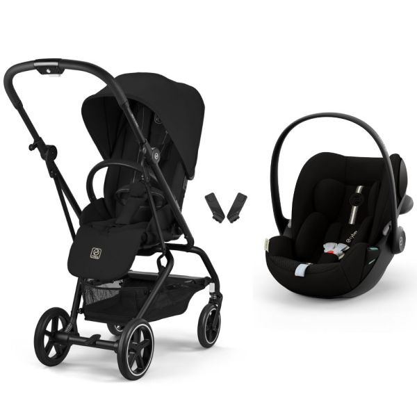 Poussette duo Eezy S Twist+ 2 pivotante Magic Black avec siège auto Cloud G3 i-Size Tissu Plus