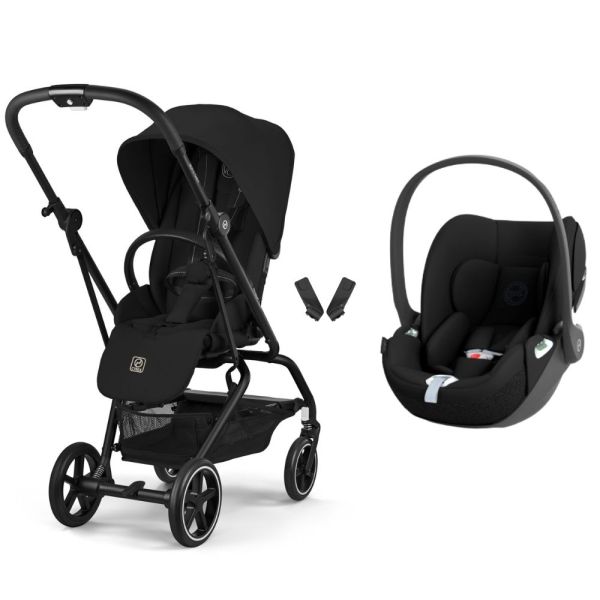 Poussette duo Eezy S Twist+ 2 pivotante Magic Black avec siège auto Cloud T i-Size