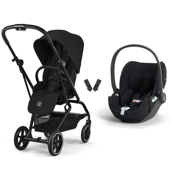 Poussette duo Eezy S Twist+ 2 pivotante Magic Black avec siège auto Cloud T i-Size Tissu Plus
