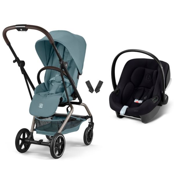 Poussette duo Eezy S Twist+ 2 pivotante Stormy Blue avec siège auto Aton B2 i-Size