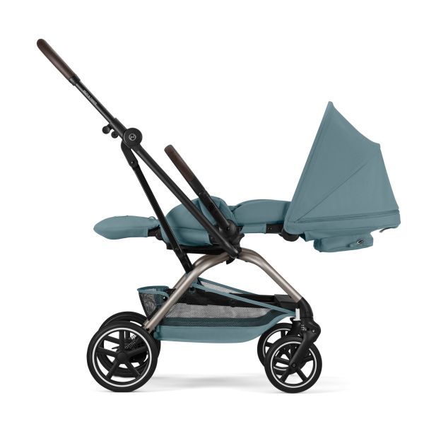 Poussette duo Eezy S Twist+ 2 pivotante Stormy Blue avec siège auto Aton B2 i-Size