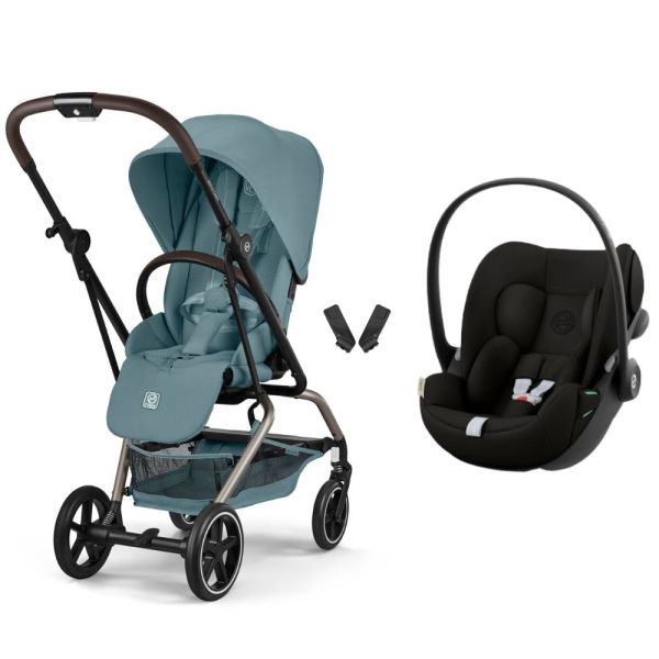 Poussette duo Eezy S Twist+ 2 pivotante Stormy Blue avec siège auto Cloud G i-Size