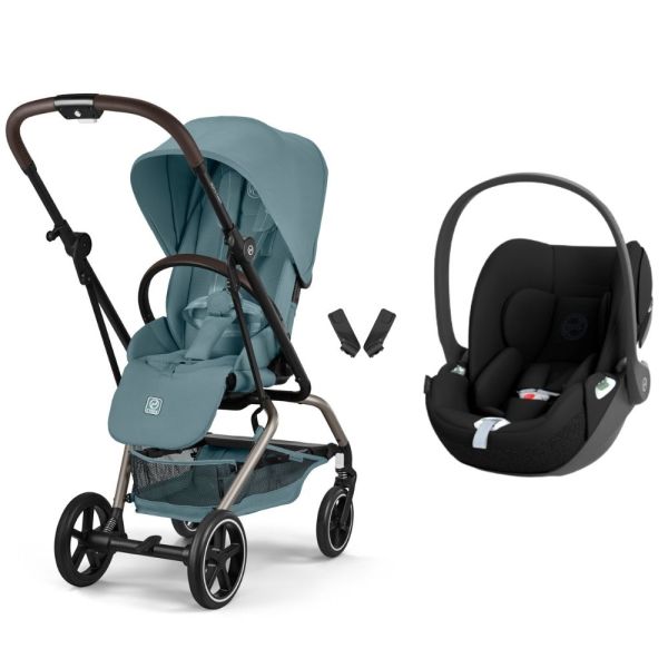 Poussette duo Eezy S Twist+ 2 pivotante Stormy Blue avec siège auto Cloud T i-Size