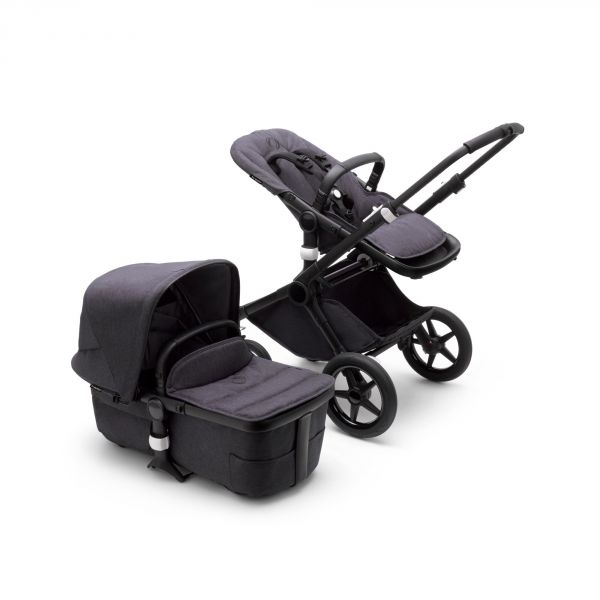 Poussette duo Fox 3 complète premium châssis noir - Noir délavé