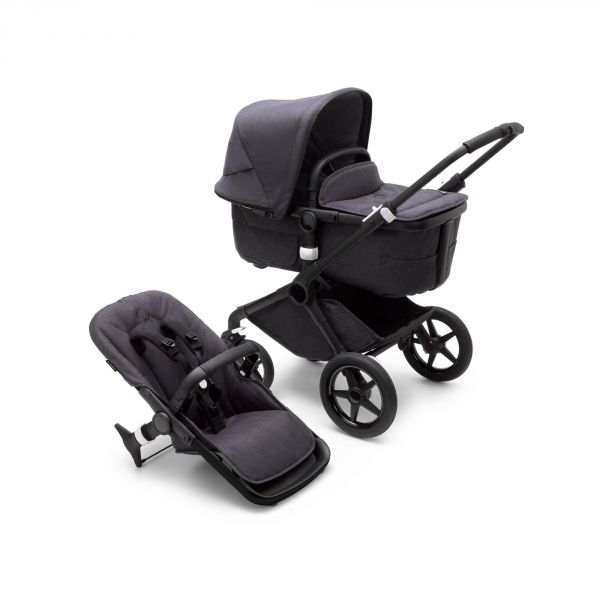 Poussette duo Fox 3 complète premium châssis noir - Noir délavé