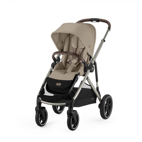 Poussette duo Gazelle S Almond Beige châssis taupe + nacelle