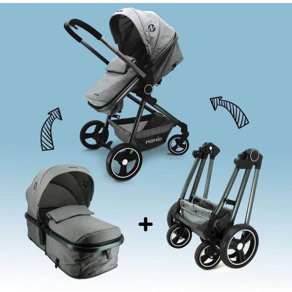 Poussette duo Giula Gris Chiné