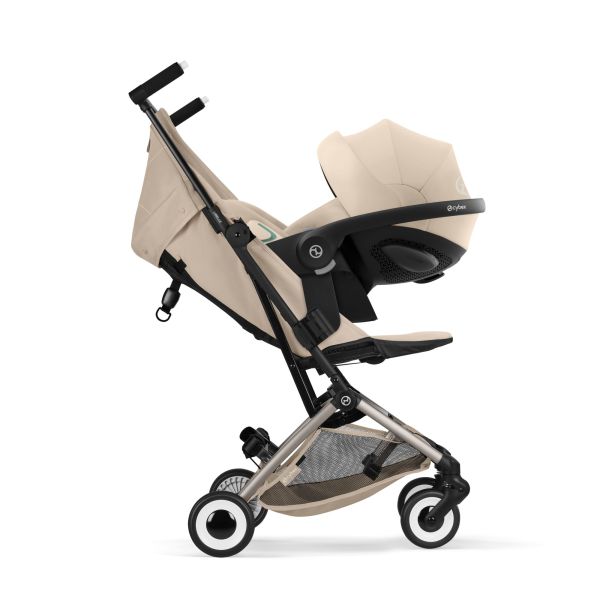 Poussette duo Libelle 5 ultra compacte Almond Beige avec siège auto Aton B2 i-Size