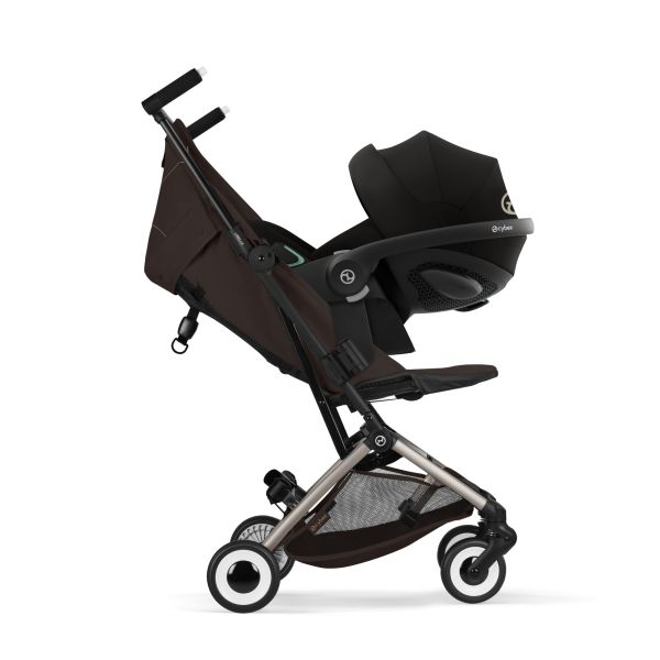 Poussette duo Libelle 5 ultra compacte Chocolate Brown avec siège auto Cloud G i-Size