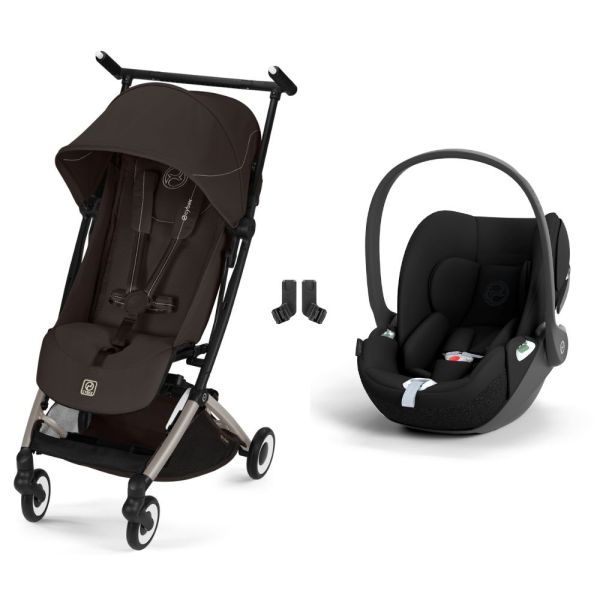 Poussette duo Libelle 5 ultra compacte Chocolate Brown avec siège auto Cloud T i-Size