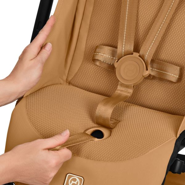 Poussette duo Libelle 5 ultra compacte Cinnamon Yellow avec siège auto Cloud G i-Size