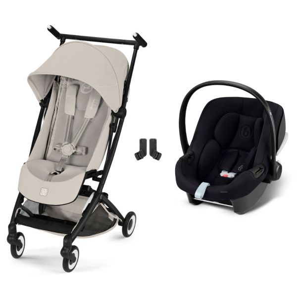 Poussette duo Libelle 5 ultra compacte Dune Grey avec siège auto Aton B2 i-Size