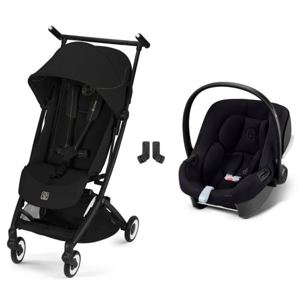 Poussette duo Libelle 5 ultra compacte Magic Black avec siège auto Aton B2 i-Size